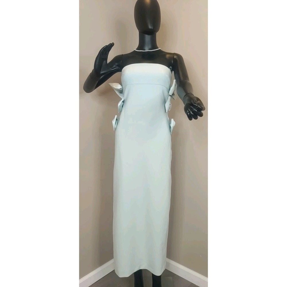 Zara Women‎ Pastel Green Sleeveless Open Side Satin Bows Lined midi Dress Size S
